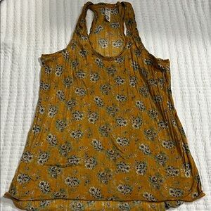 Free People Yellow Floral Tank Top